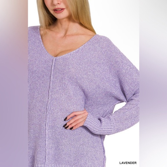Zenana Lavender Knit Women's Sweater - Picture 4 of 7